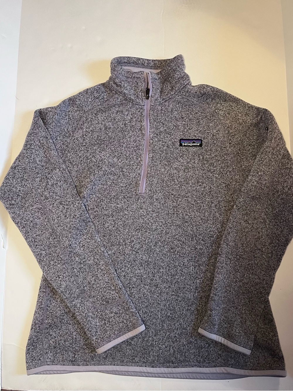 Patagonia Better Sweater 1/4 Zip Fleece Pullover Purple Gray Knit Women's Size M